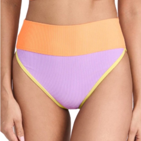 New! Beach Riot Emmy Purple Sundazed colorblock Bikini Bottom 24862 - Picture 1 of 8